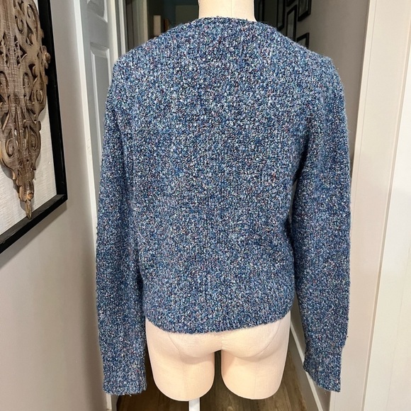 ROYAL ROBBINS v neck blue melange sweater - Picture 8 of 11